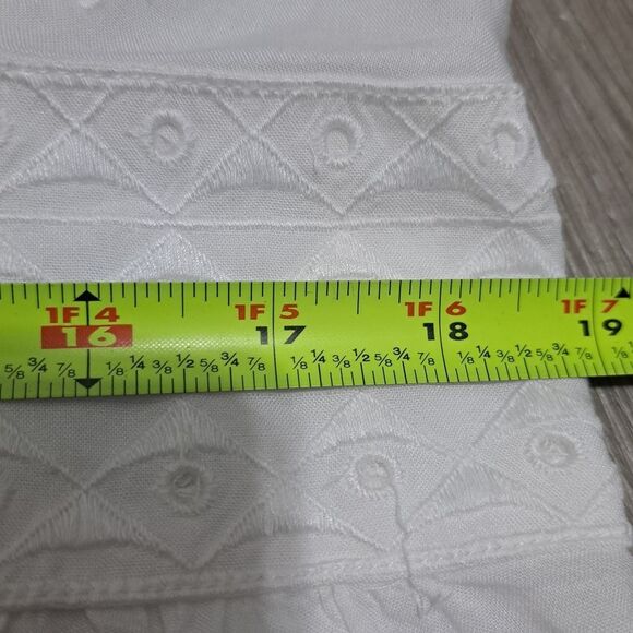 Soft Surroundings Icon Melissani Embroidered Boho Eyelet Tunic & Tank Med White - Picture 6 of 15